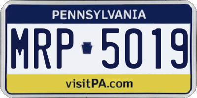 PA license plate MRP5019