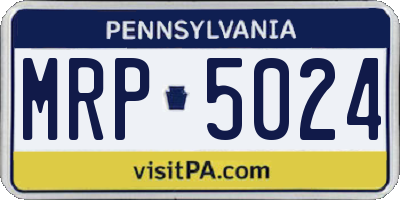 PA license plate MRP5024