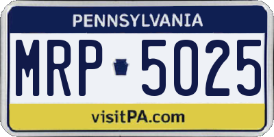 PA license plate MRP5025