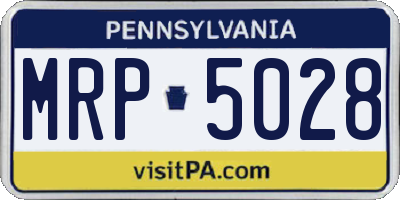 PA license plate MRP5028