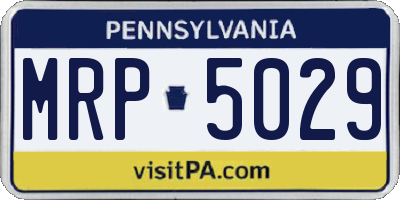 PA license plate MRP5029
