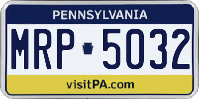 PA license plate MRP5032