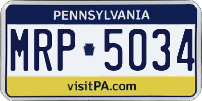 PA license plate MRP5034