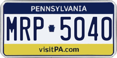 PA license plate MRP5040