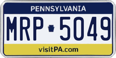 PA license plate MRP5049