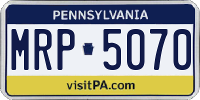 PA license plate MRP5070