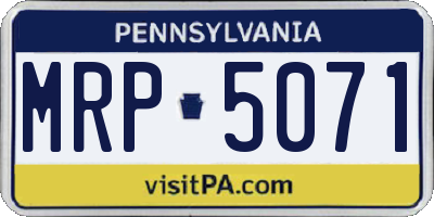PA license plate MRP5071