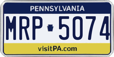 PA license plate MRP5074