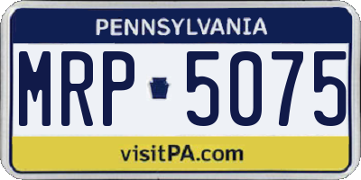 PA license plate MRP5075