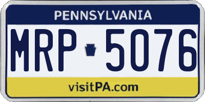 PA license plate MRP5076