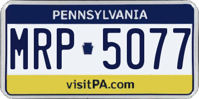 PA license plate MRP5077