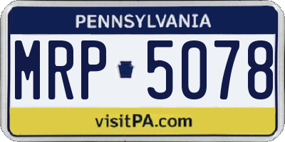 PA license plate MRP5078