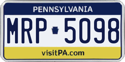 PA license plate MRP5098