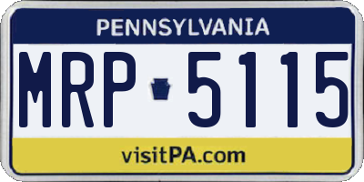 PA license plate MRP5115