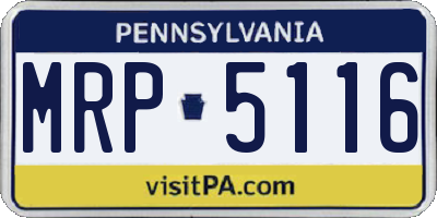 PA license plate MRP5116