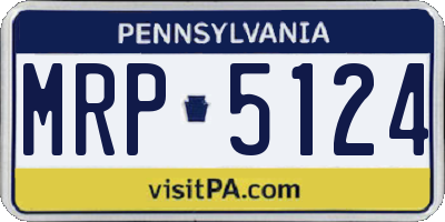 PA license plate MRP5124