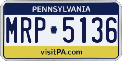 PA license plate MRP5136