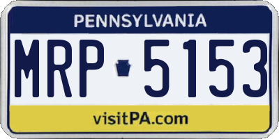 PA license plate MRP5153
