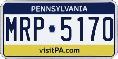 PA license plate MRP5170