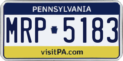 PA license plate MRP5183
