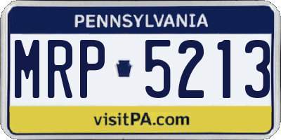 PA license plate MRP5213
