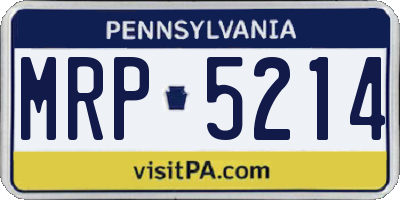 PA license plate MRP5214