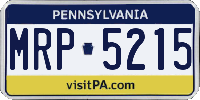 PA license plate MRP5215