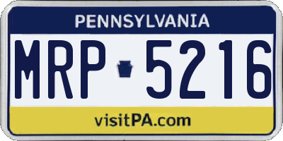 PA license plate MRP5216