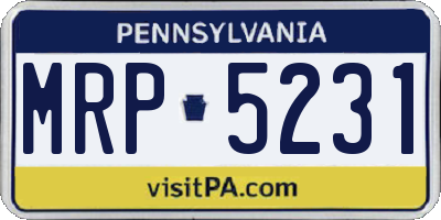 PA license plate MRP5231