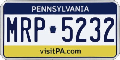 PA license plate MRP5232