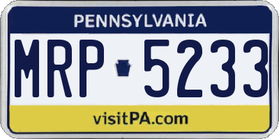 PA license plate MRP5233