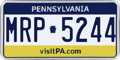 PA license plate MRP5244