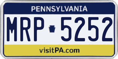 PA license plate MRP5252