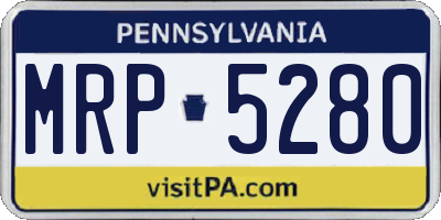 PA license plate MRP5280