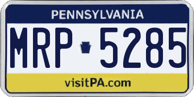 PA license plate MRP5285