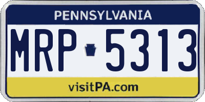 PA license plate MRP5313