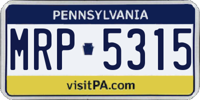 PA license plate MRP5315