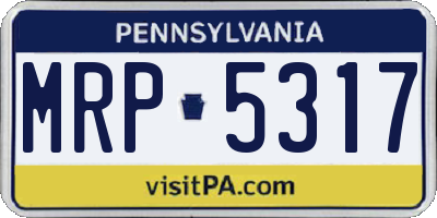 PA license plate MRP5317
