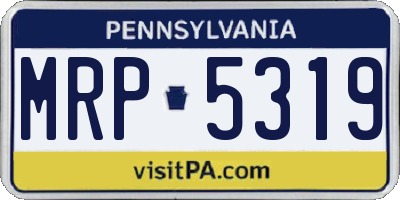PA license plate MRP5319