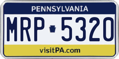 PA license plate MRP5320