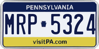 PA license plate MRP5324