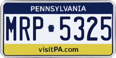 PA license plate MRP5325