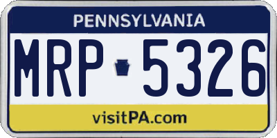 PA license plate MRP5326