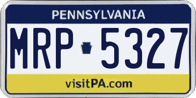 PA license plate MRP5327