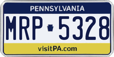 PA license plate MRP5328