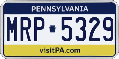 PA license plate MRP5329