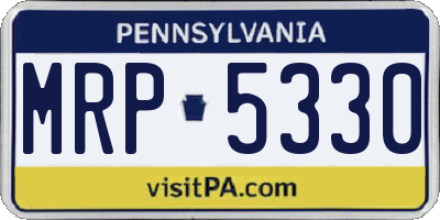 PA license plate MRP5330