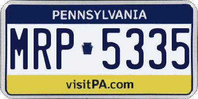 PA license plate MRP5335