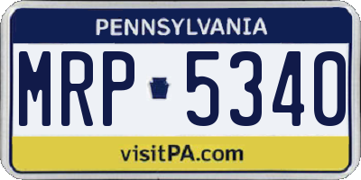 PA license plate MRP5340