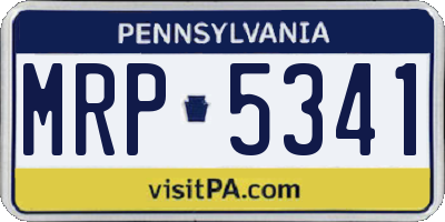 PA license plate MRP5341